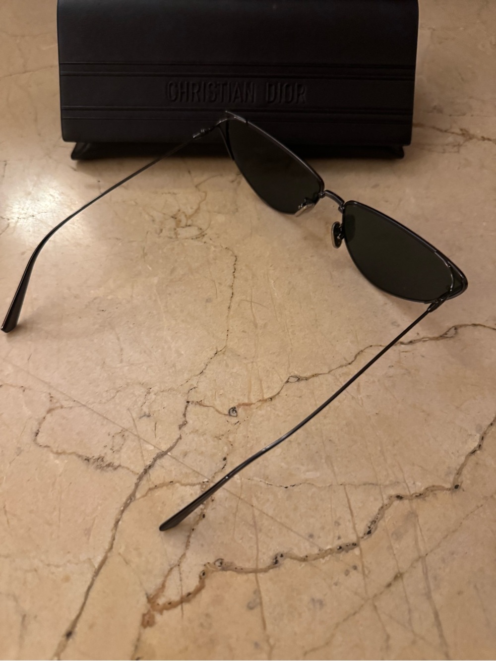 Dior Black Cat-Eye Sunglasses with Dark Lenses - Picture 2 of 4